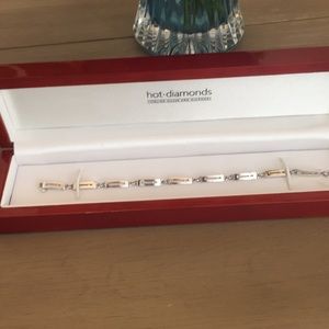 Sterling silver bracelet with small diamonds